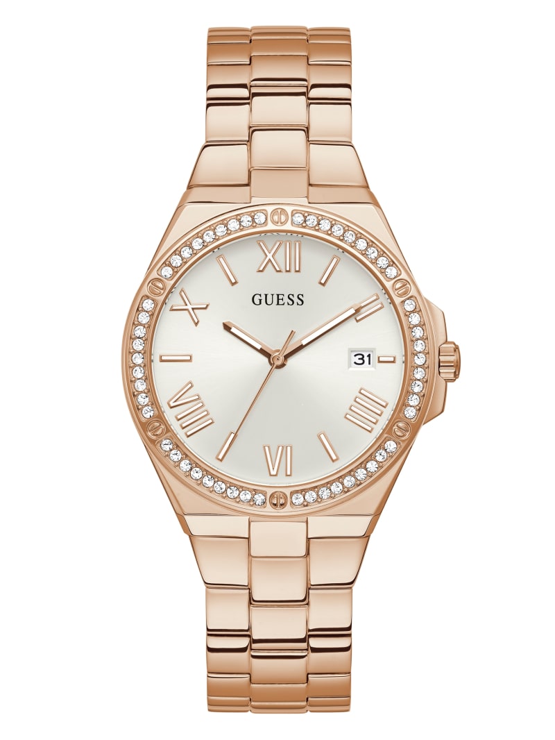 Guess Rose Gold-Tone and Rhinestone Analog Women's Watches Rose Gold | 9430-YZSQG