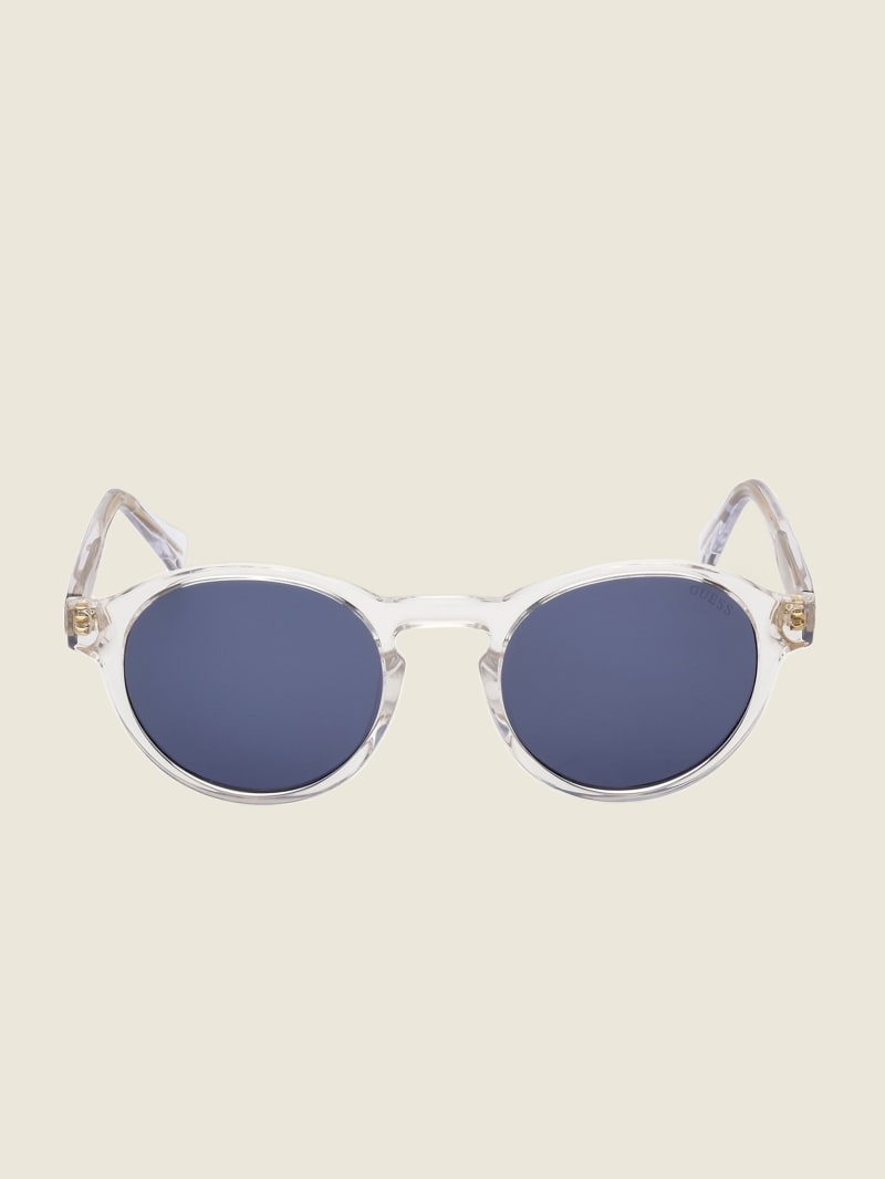 Guess Round Men's Sunglasses Blue | 1947-KWEMD