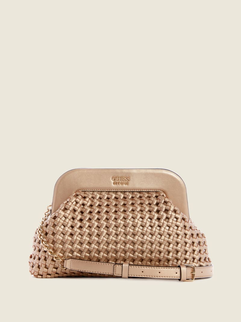 Guess Sicilia Frame Clutch Women's Mini Bag Rose Gold | 7209-EBCJN