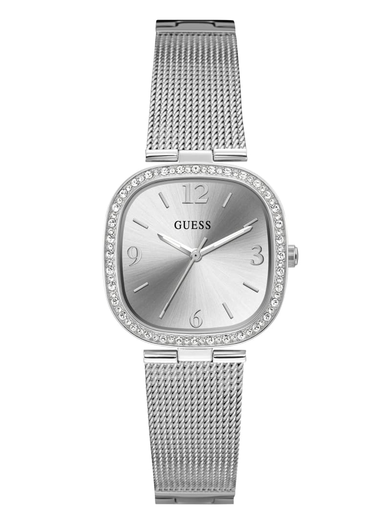 Guess Silver-Tone Mesh Analog Women's Watches Silver | 5271-STHRZ