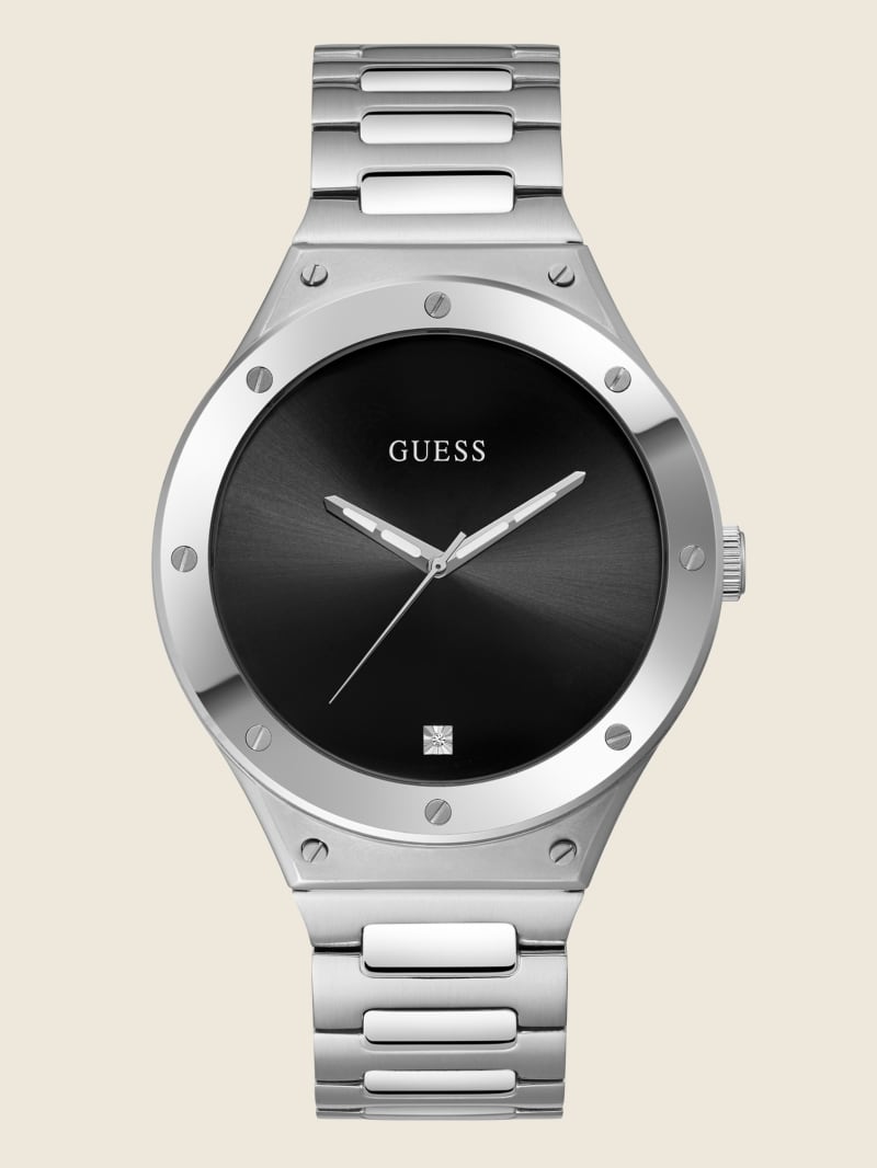 Guess Silver-Tone and Analog Men's Watches Silver | 0374-FLDGC