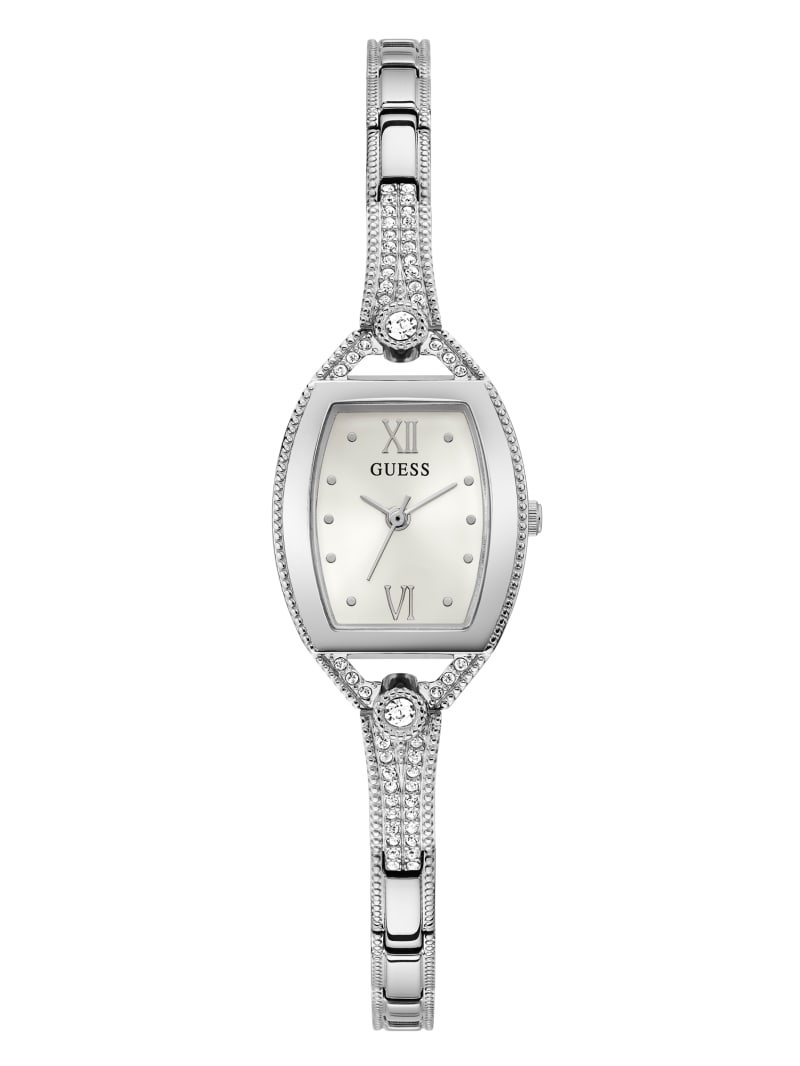 Guess Silver-Tone and Rhinestone Analog Women's Watches Silver | 2716-YGAVH