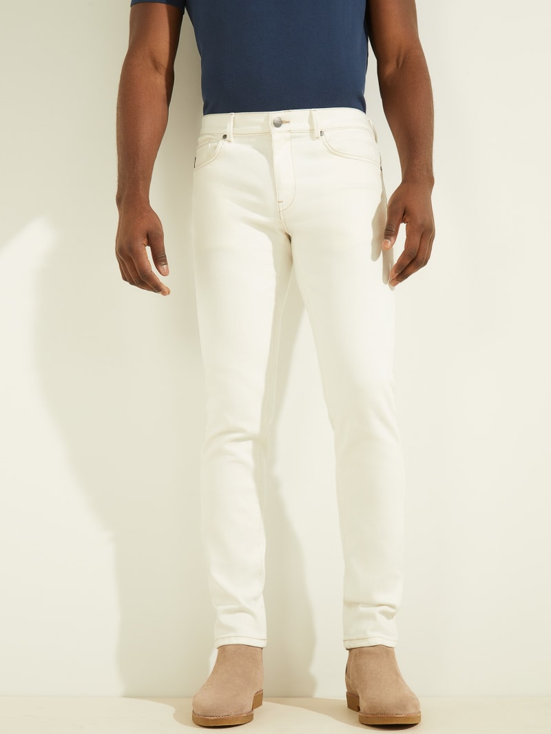 Guess Slim Fit Denim Men's Pants White | 9685-ZTNLQ