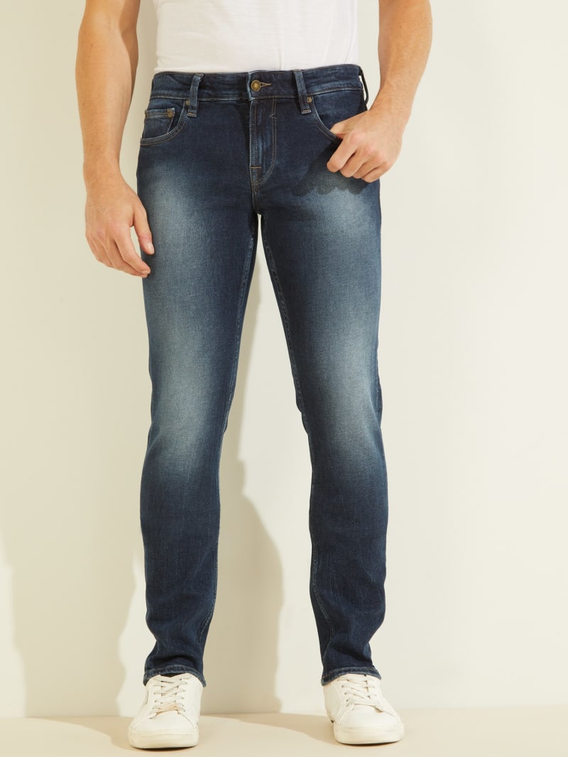 Guess Slim Tapered Men's Pants Blue | 8291-OVKAT