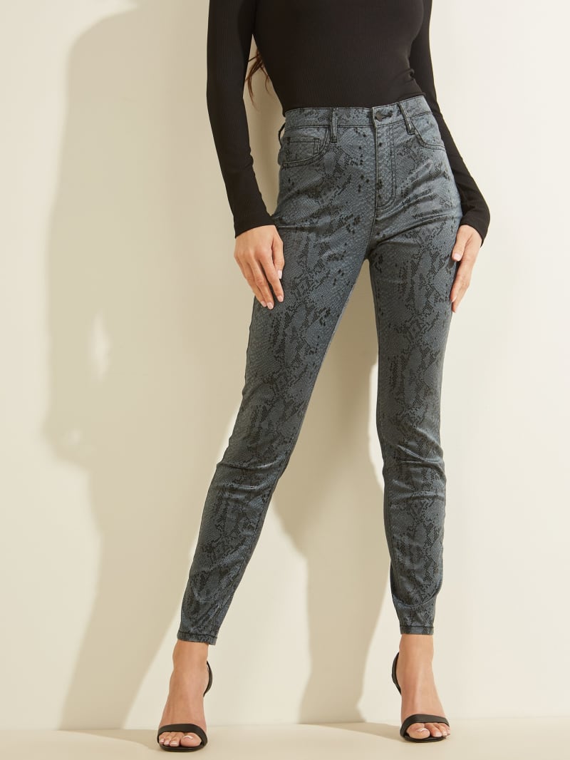 Guess Snake Print Skinny Women's Pants Dark Grey | 2531-YEZXK