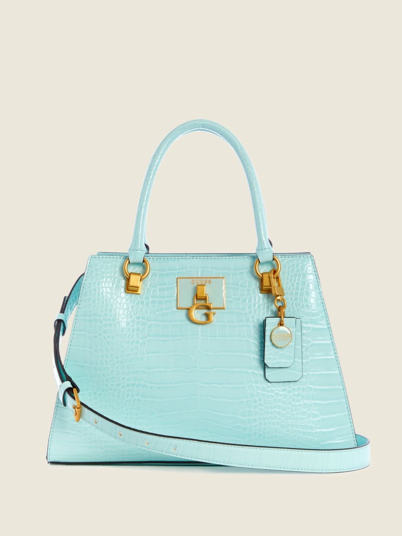 Guess Stephi Girlfriend Women's Satchel Bags Turquoise | 1596-KFQWM