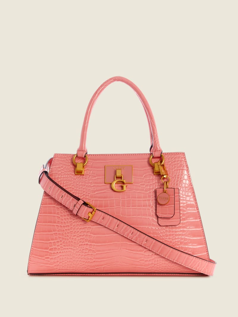 Guess Stephi Girlfriend Women's Satchel Bags Coral | 4271-RHQDZ