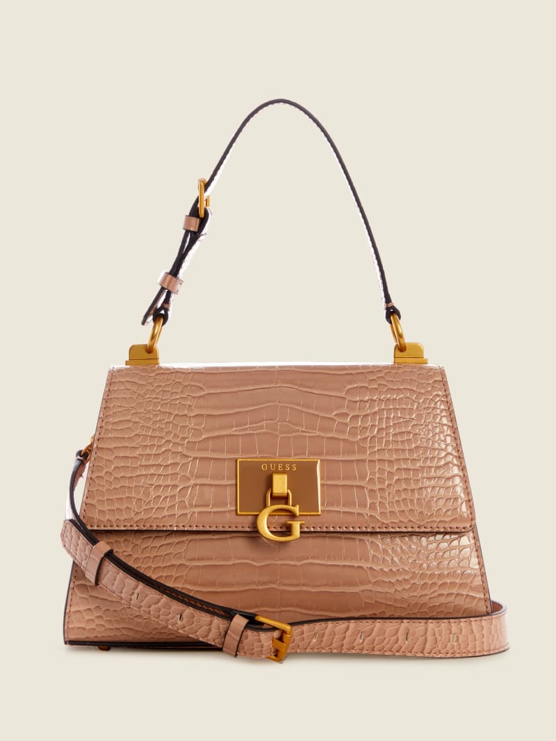 Guess Stephi-Handle Women's Satchel Bags Brown | 2347-VAZIF