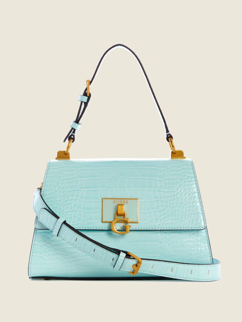 Guess Stephi-Handle Women's Satchel Bags Turquoise | 2370-YNWJA