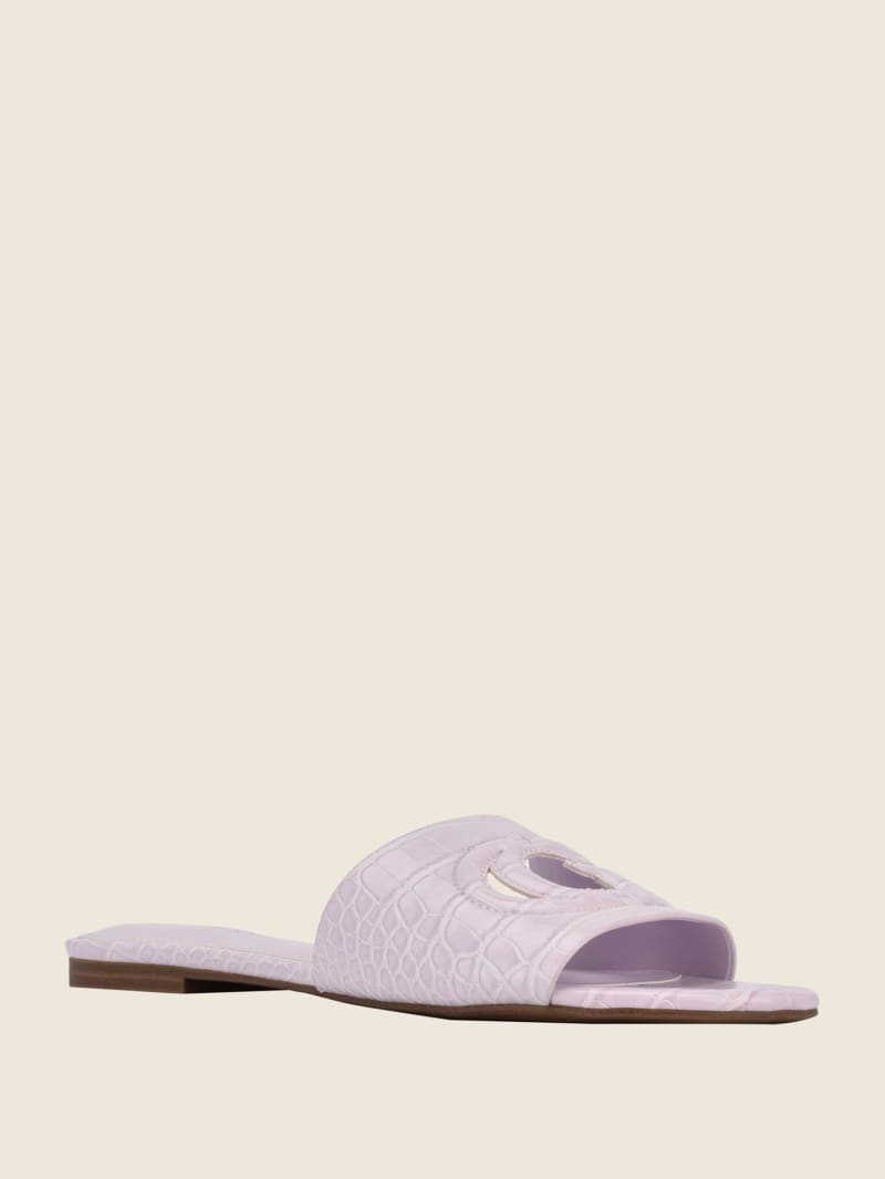 Guess Tashia Logo Women's Slides Purple | 2514-MODKS