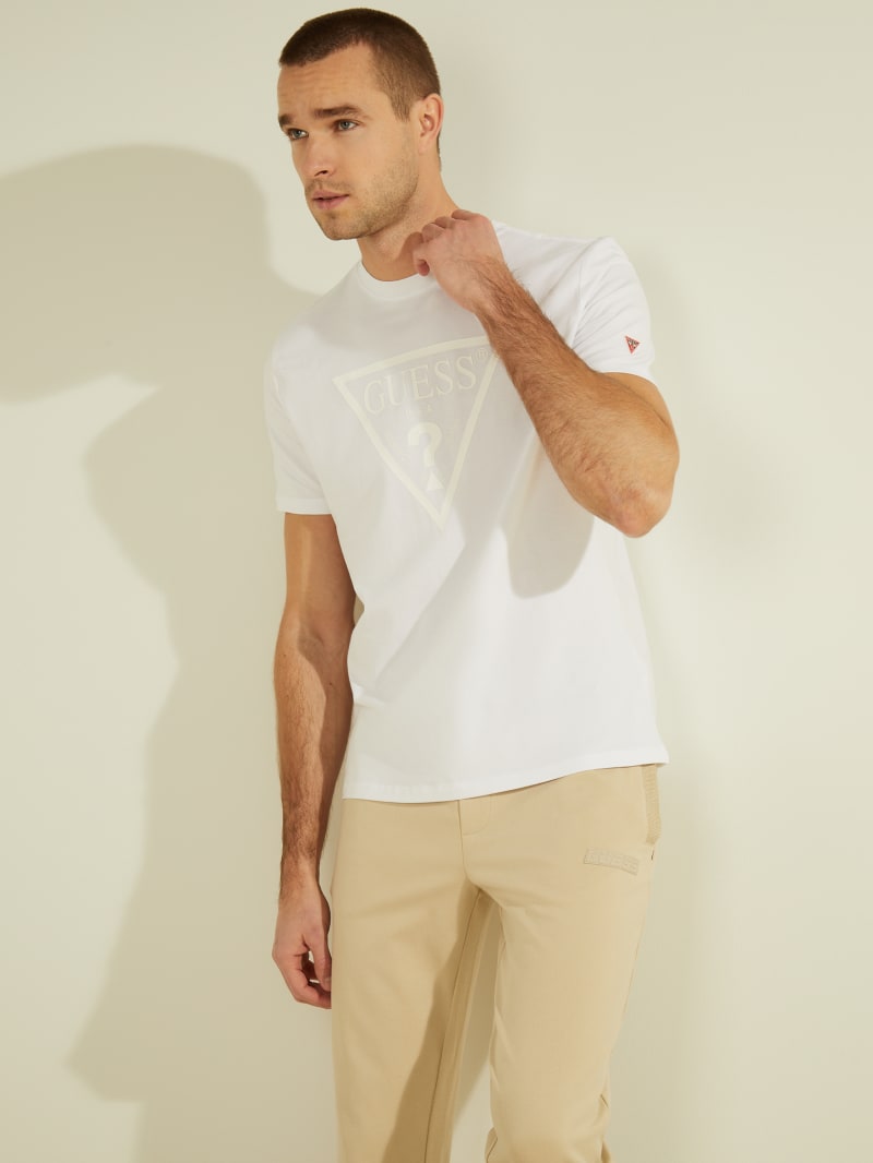 Guess Tonal Logo Tee Men's T Shirts White | 2713-NVPUA