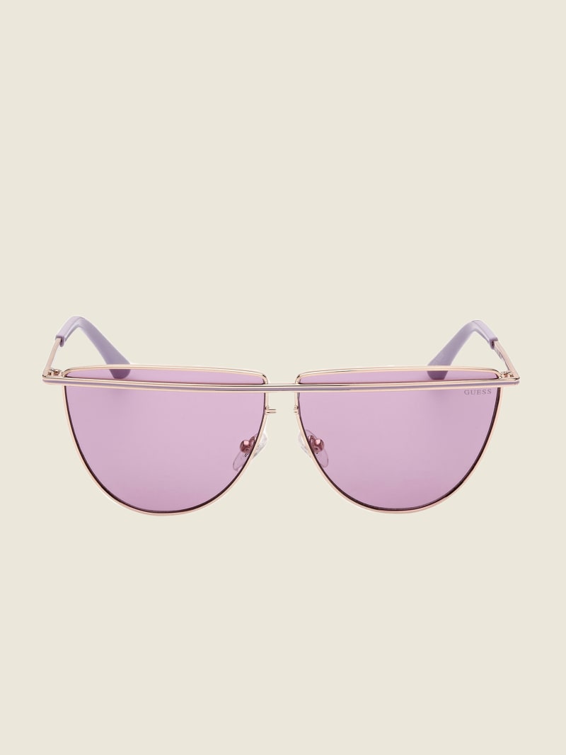 Guess Top Bar Aviator Women's Sunglasses Purple | 9068-JRVFK