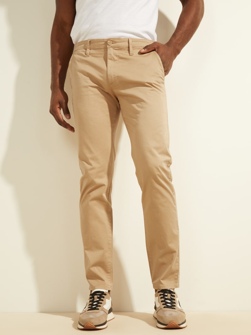 Guess Toro Twill Chinos Men's Pants Beige | 4018-LACOR