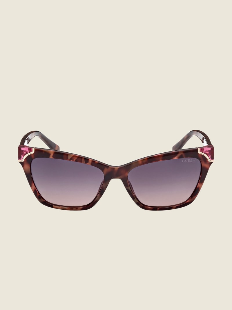 Guess Tortoise Plastic Square Women's Sunglasses Pink | 7968-CYOVU