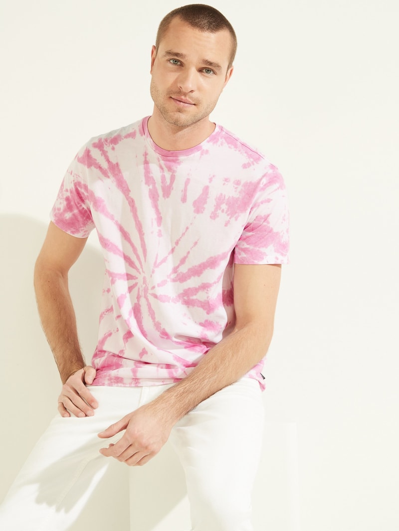 Guess Twisted Tie-Dye Tee Men's T Shirts Multicolor | 3741-FQPYB