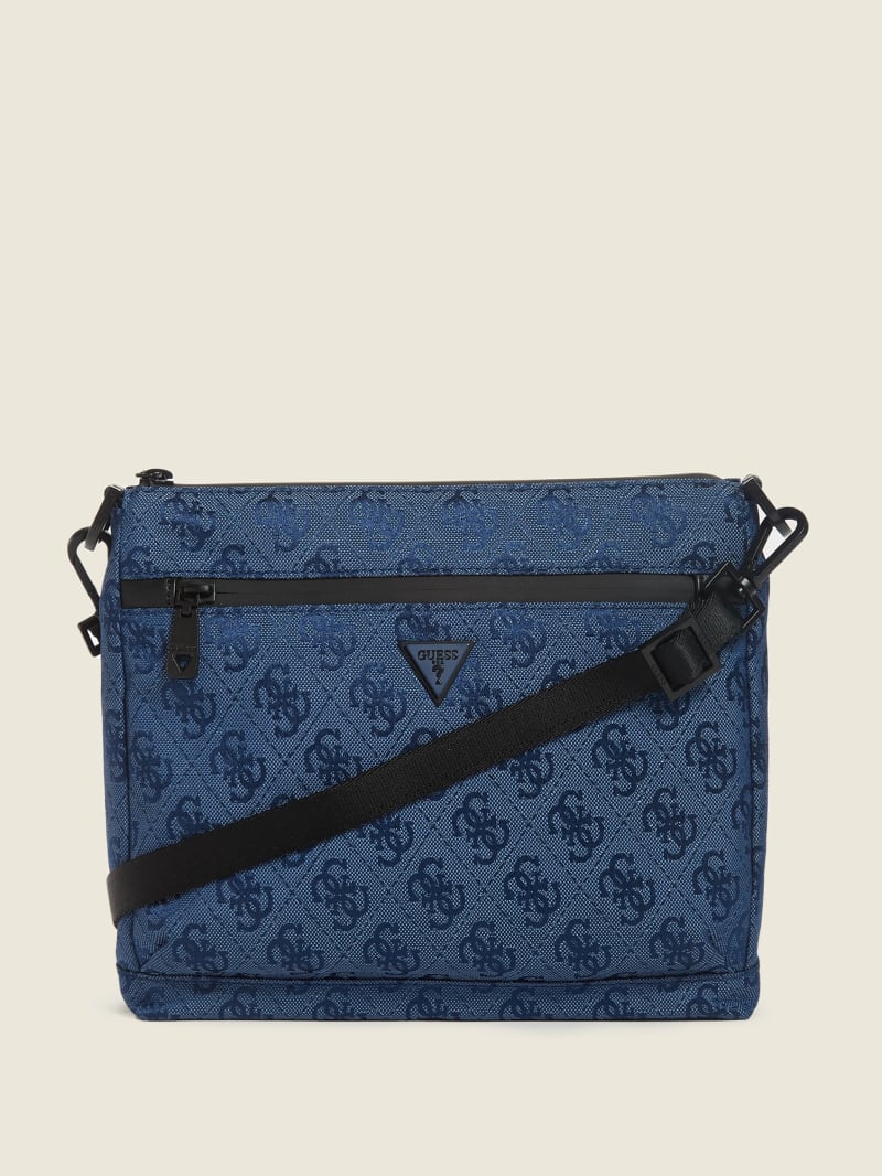 Guess Vezzola Nylon Men's Bags Dark Blue | 4597-SPTHN