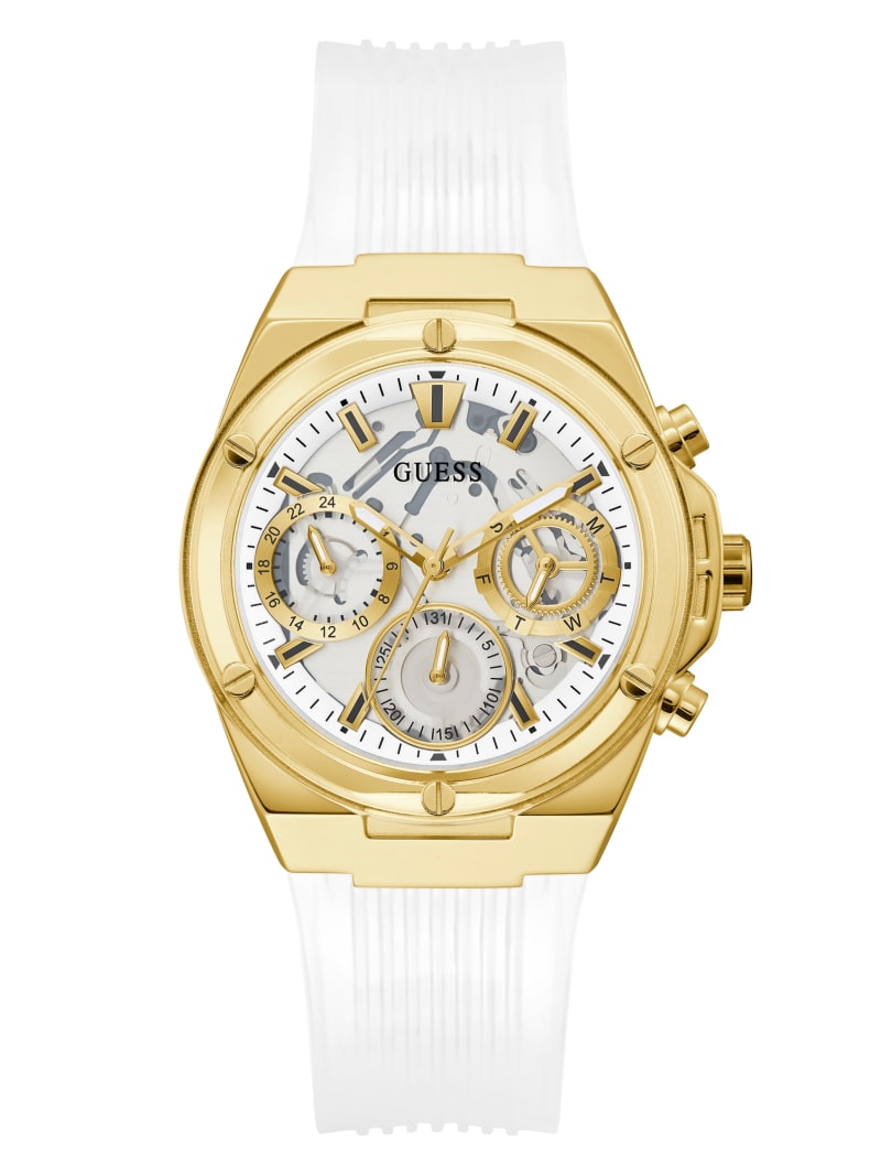 Guess White and Gold-Tone Multifunction Women's Watches Gold | 6248-JOUTF