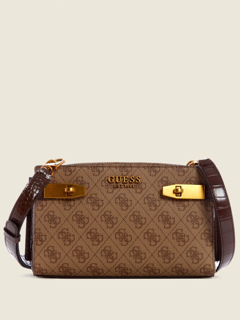 Guess Zadie Logo Elite Women's Crossbody Bags Brown | 8164-WCAVR