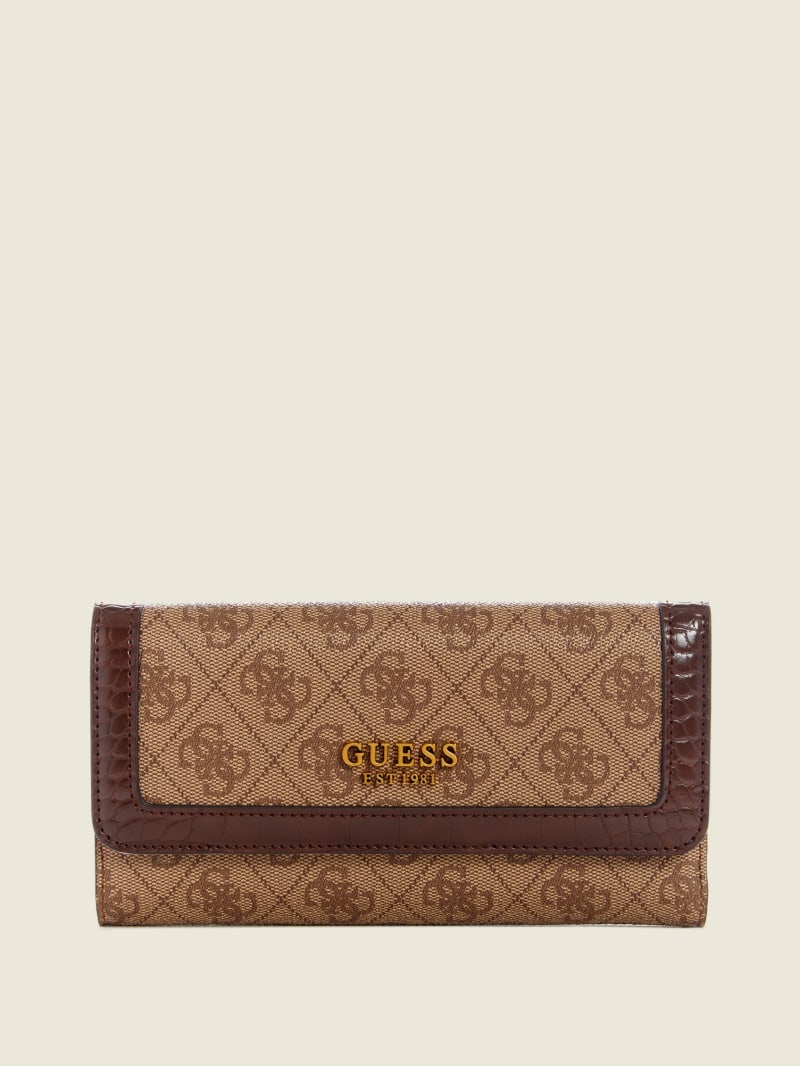 Guess Zadie Logo Multi Clutch Women's Wallets Brown | 3178-BYUEW