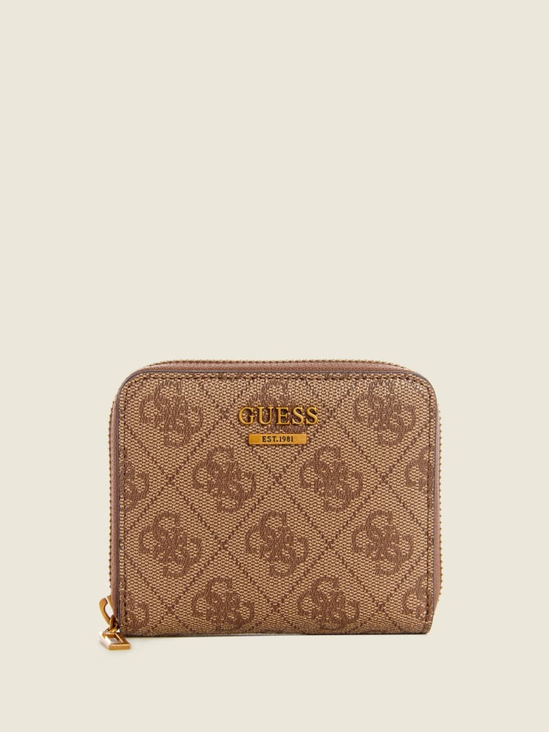 Guess Zadie Logo Small Zip-Around Women's Wallets Brown | 9478-NPZFV