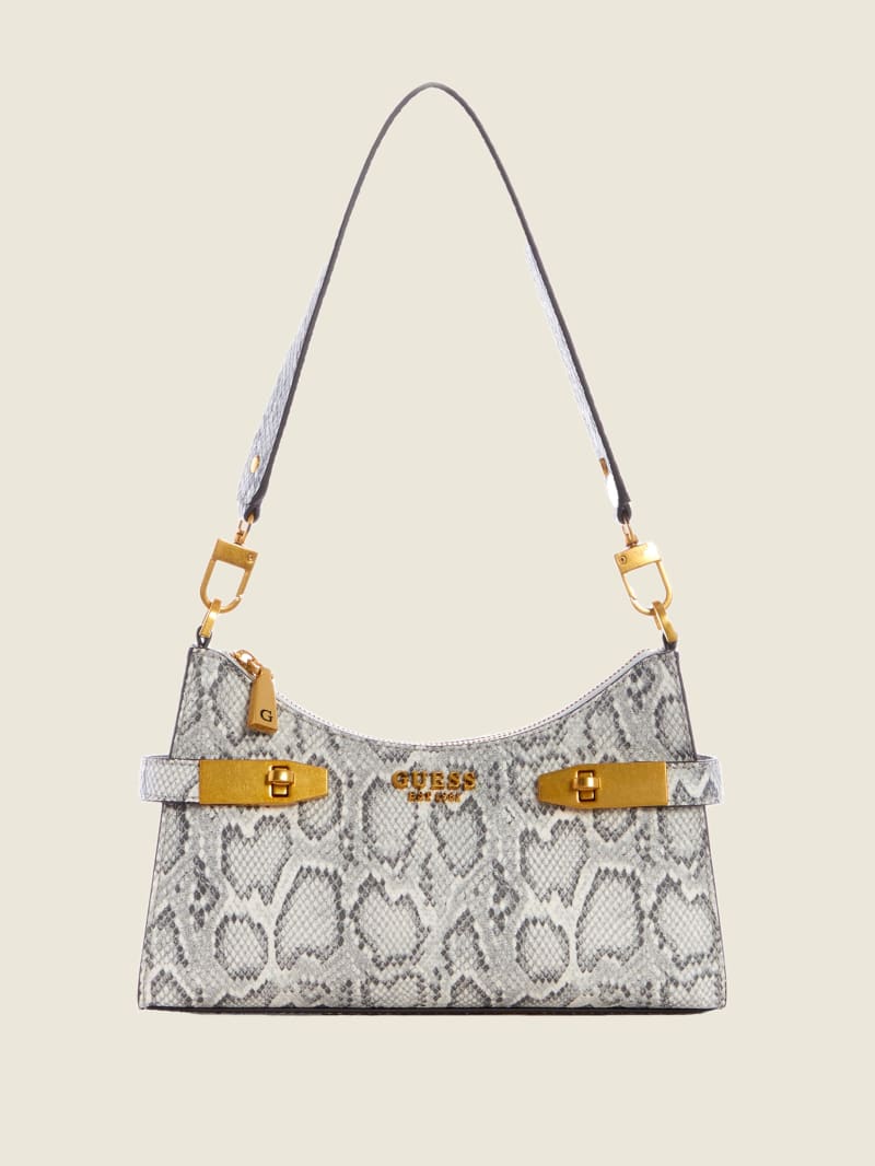 Guess Zadie Python Women's Shoulder Bags Grey | 6491-EYACI