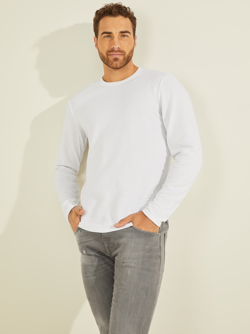 Guess Zuma Long-Sleeve Tee Men's T Shirts White | 2803-UHYLP