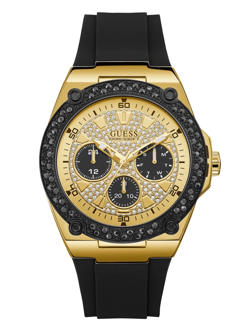 Guess and Gold-Tone Multifunction Men's Watches Black | 2468-MBHUF