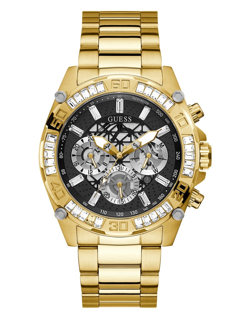 Guess and Gold-Tone Multifunction Men's Watches Gold | 6834-ZTPGX