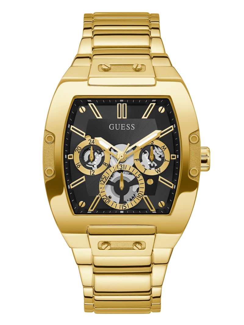 Guess and Gold-Tone Square Multifunction Men's Watches Gold | 2937-LDQKB