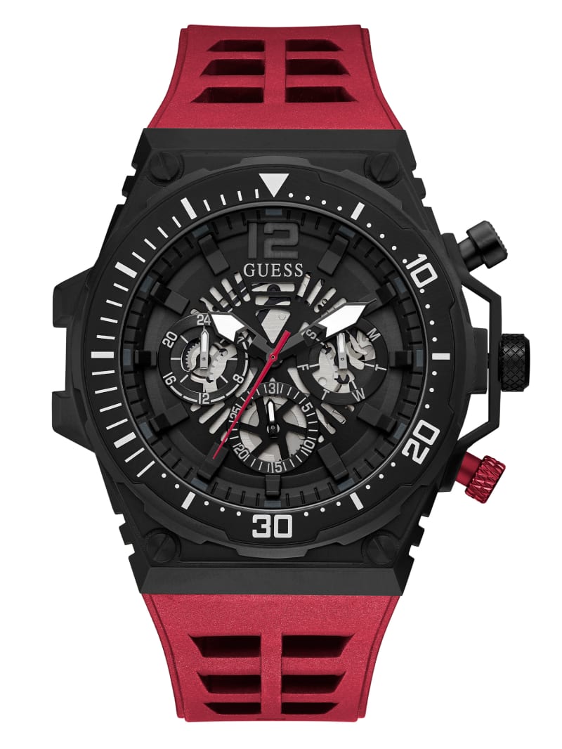 Guess and Red Multifunction Men's Watches Red | 6541-BUYOA