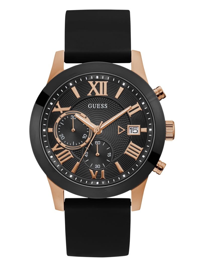 Guess and Rose Gold-Tone Multifunction Men's Watches Black | 3481-FPLBR