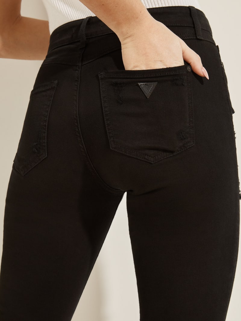 Guess 1981 Destroyed High-Rise Skinny Women's Pants Black | 0128-CIBPS