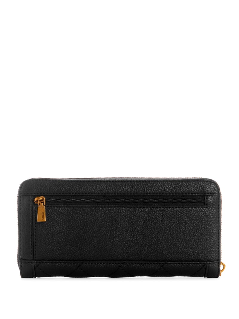 Guess Abey Large Zip-Around Women's Wallets Black | 7082-GBWUF