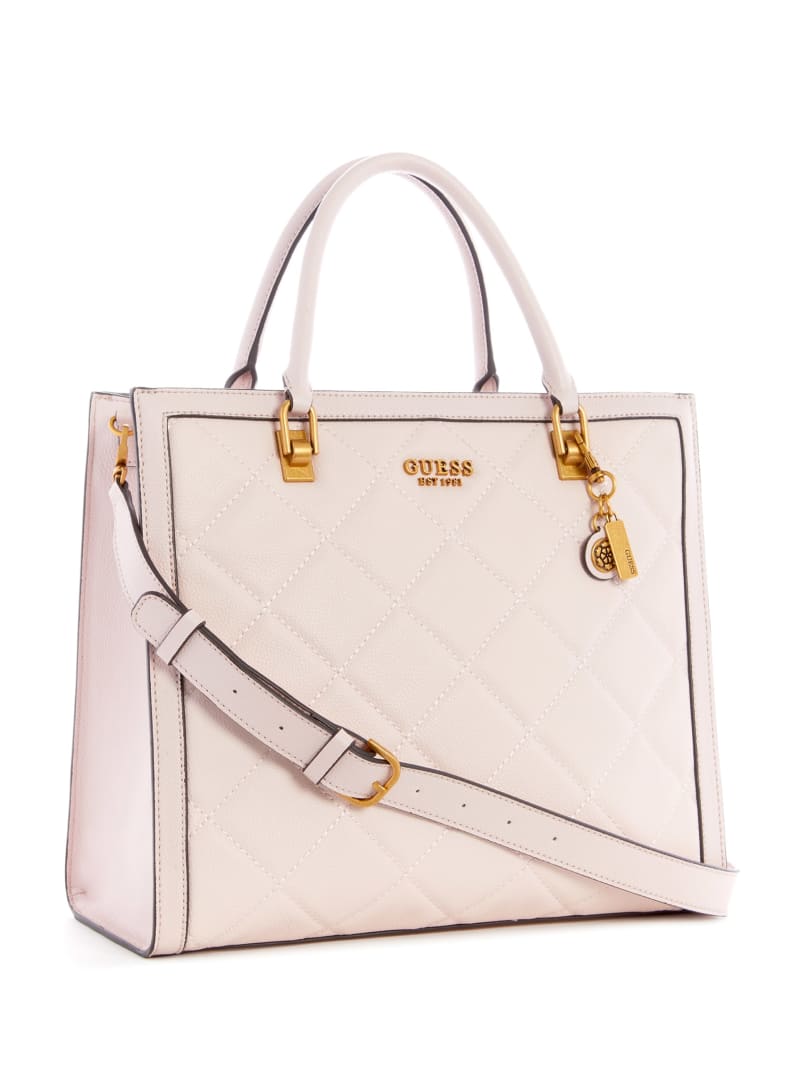 Guess Abey Quilted Elite Women's Tote Bags Pink | 0285-FOJWE