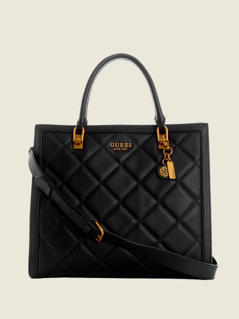 Guess Abey Quilted Elite Women\'s Tote Bags Black | 3045-NEPDS