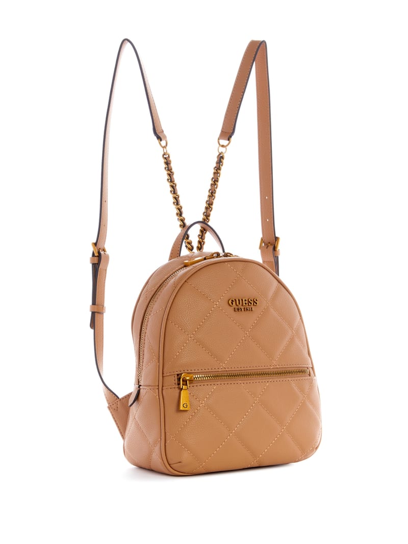 Guess Abey Quilted Women's Backpacks Beige | 1052-DWHOX