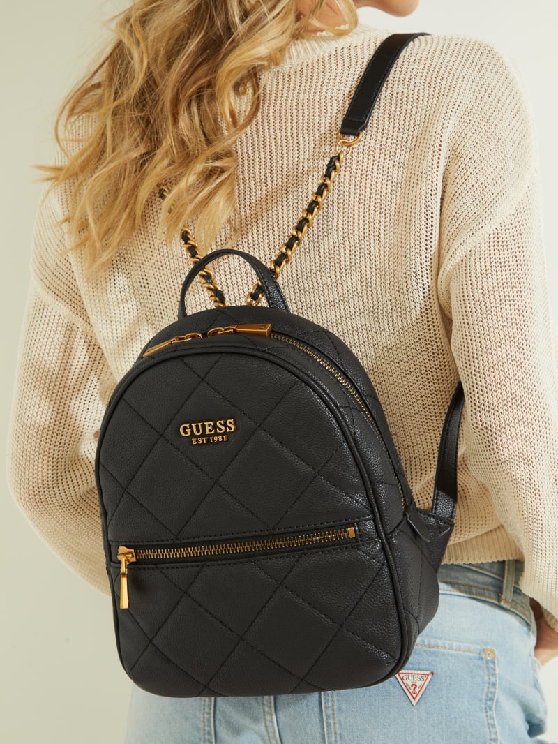 Guess Abey Quilted Women's Backpacks Black | 8956-VASCZ