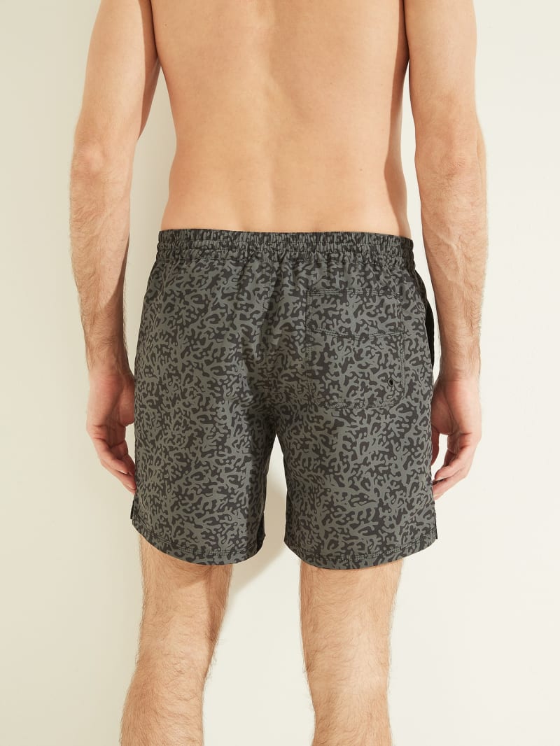 Guess Abstract Swim Trunks Men's Swimwear Grey | 9825-FUJPQ