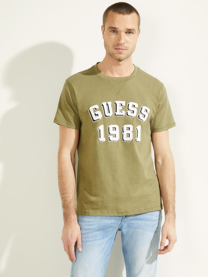 Guess Academy Tee Men\'s T Shirts Green | 9032-FSREV