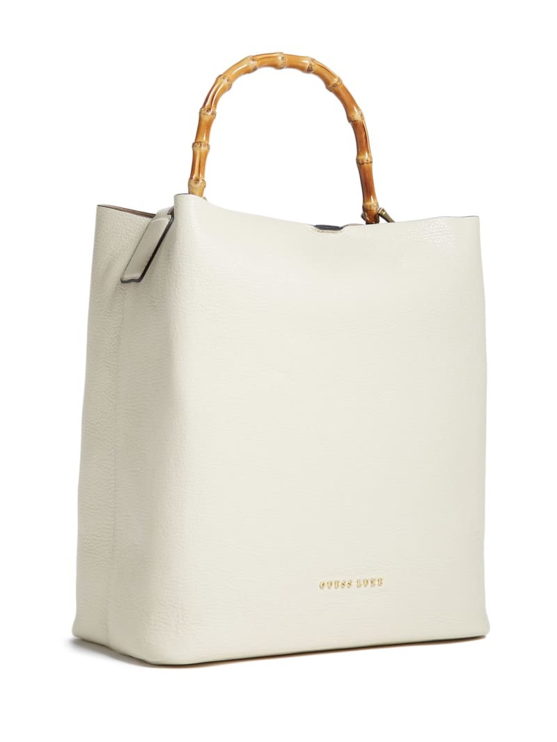 Guess Aida Leather Women's Tote Bags White | 8143-MLXTY