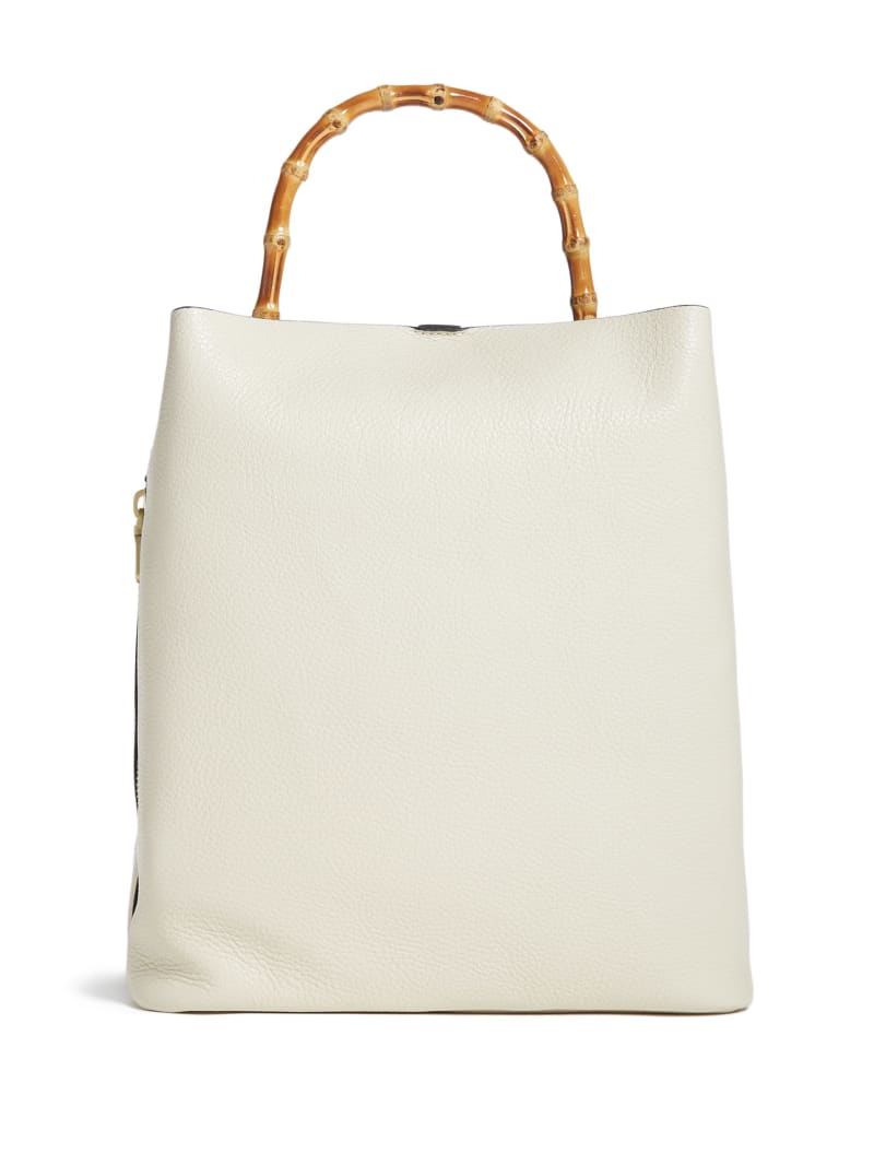 Guess Aida Leather Women's Tote Bags White | 8143-MLXTY