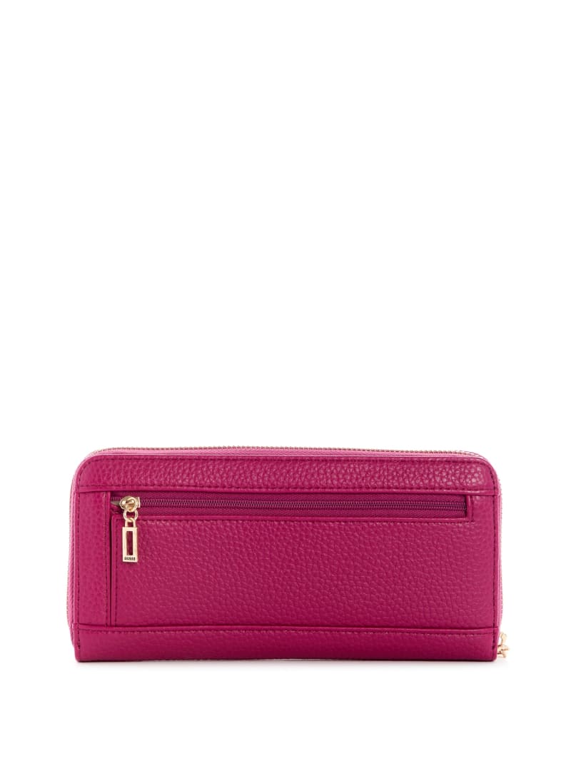 Guess Alby Large Zip-Around Women's Wallets Pink | 4612-AXYFT