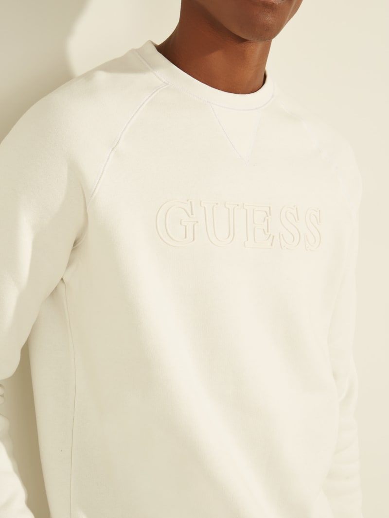 Guess Aldwin Crewneck Men's Sweatshirts White | 2910-ZDUTN