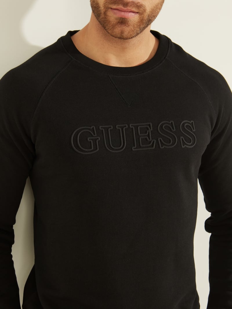 Guess Aldwin Men's Sweatshirts Black | 0927-SVCMZ