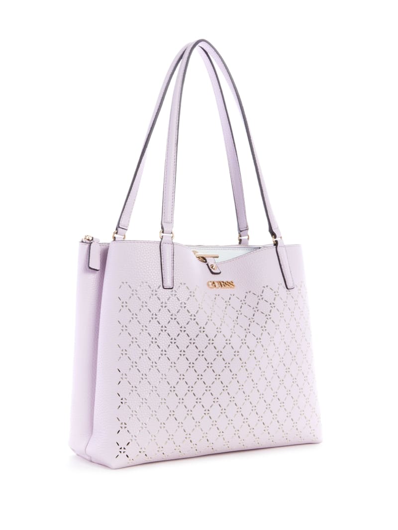 Guess Amara Society Women's Tote Bags Purple | 6458-DNAVZ