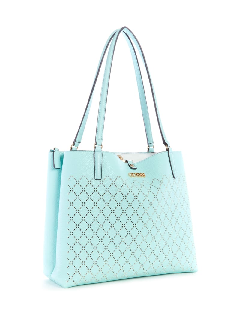 Guess Amara Society Women's Tote Bags Turquoise | 6458-HNCEL