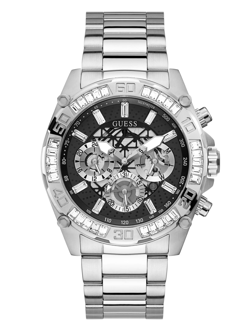 Guess And Silver-Tone Multifunction Men\'s Watches Silver | 3582-YAXFN