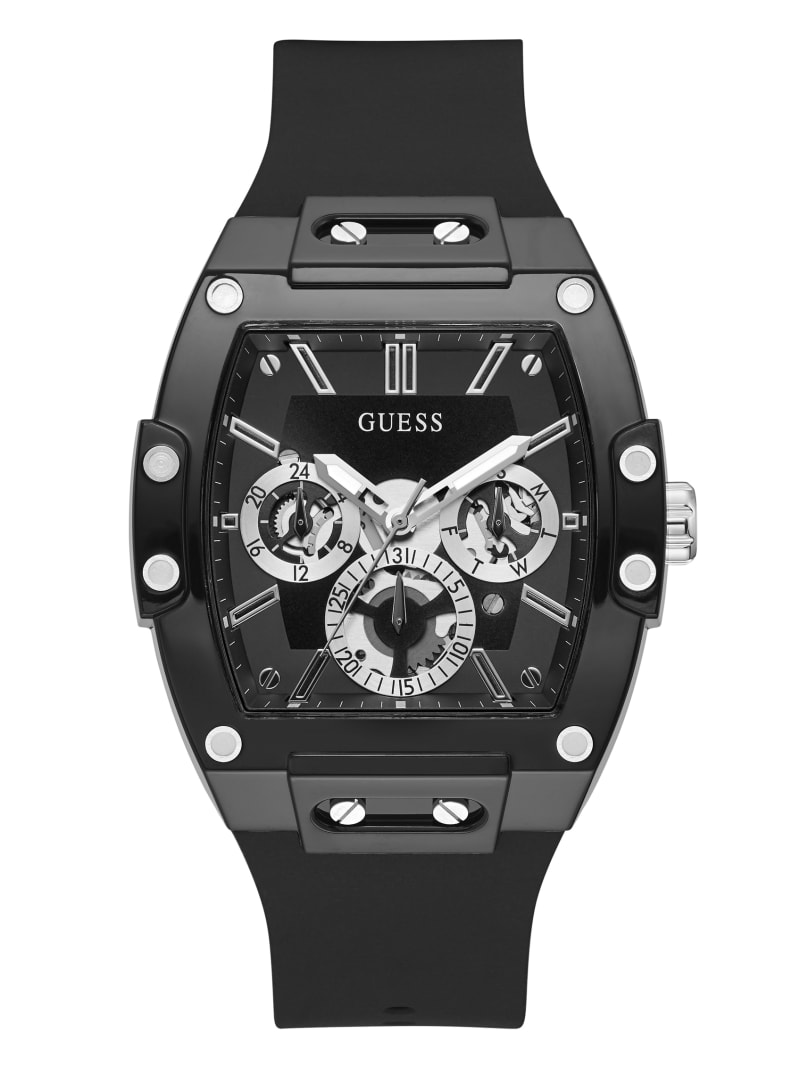 Guess And Silver-Tone Multifunction Men\'s Watches Black | 7234-XLMFC