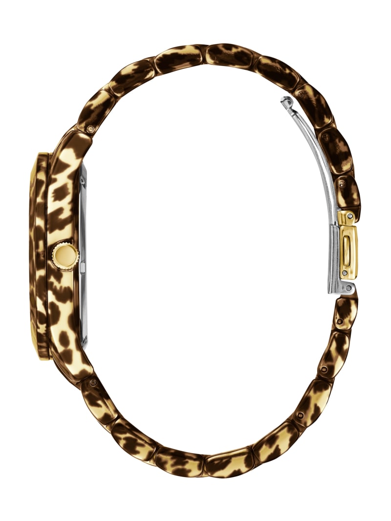 Guess Animal Print Gold-Tone Women's Watches Multicolor | 0916-EZOLV