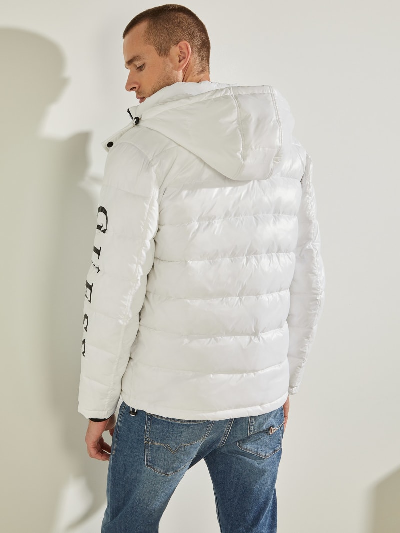 Guess Anthony Logo Puffer Men's Jackets White | 5209-BSTWO